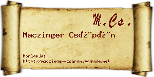 Maczinger Csépán névjegykártya